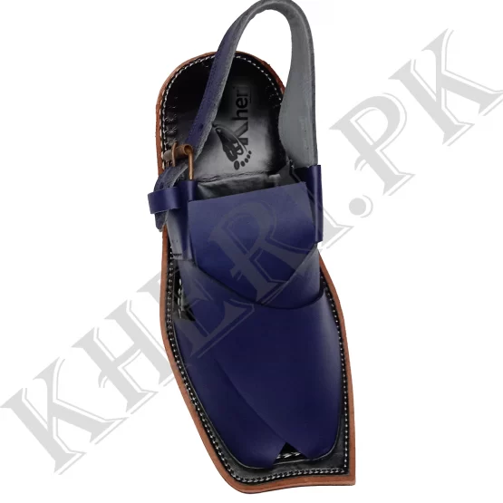 Pure Leather Matt Blue Peshawari Sandal - Peshwari T Shape 7610